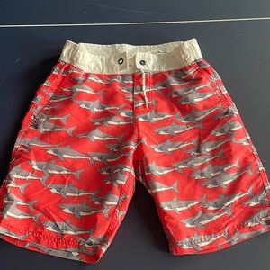 Boden Swim Trunks - YL 13/14 - Orange Sharks - Great Condition